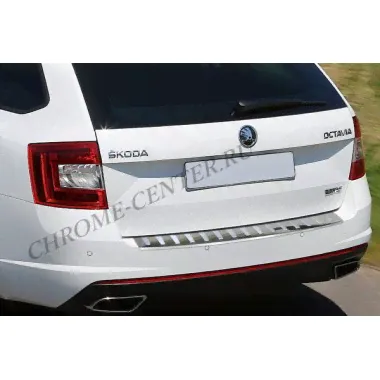 Накладка на задний бампер Skoda Octavia A7 Combi RS (2013-)-0