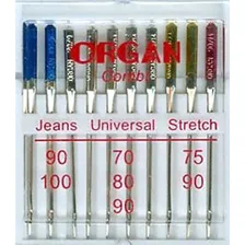 Иглы быт. маш. ORGAN 130/705Н № 70-100 Combi универс. ассорти (уп. 10 шт.)